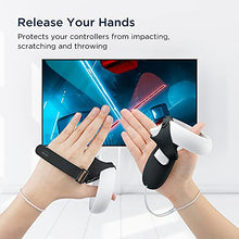 Load image into Gallery viewer, KIWI design Controller Grips Cover Accessories for Meta/Oculus Quest 2 with Battery Opening, Protector with Knuckle Straps(Black)