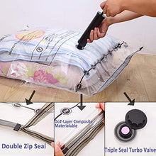 Load image into Gallery viewer, 8 Jumbo Clothing Storage Bags Vacuum (40"x30") Space Sealer Bags Saver for Comforters Clothes Blankets Travel & Home 80% More Space Saver Hand Pump Included