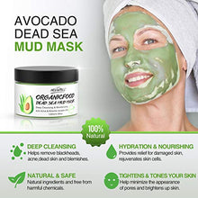 Load image into Gallery viewer, Organic Avocado Vegan Dead Sea Mud Mask Nourishing Hydration Deep Cleansing Relaxing & Hydrating Facial Treatment Blackhead Remover Smooth Skin Green Tea Natural Healing Clay Mask for Face & Body
