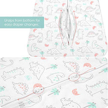 Load image into Gallery viewer, TILLYOU Large L Breathable Cotton Baby Wearable Blanket with 2-Way Zipper, Super Soft Lightweight 2-Pack Sleeveless Sleep Bag Sack Clothes for Boys, Fits Toddlers Age 12-18 Months, Woodland Dinosaurs