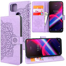 Load image into Gallery viewer, CMIDUS Flip PU Leather Wallet Case Cover with Kickstand Cash Credit Card Slots Holder Wrist Strap for T-Mobile Revvl 5G(Not Fit for Revvl 4 or 4 Plus) (Light Purple)