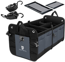 Load image into Gallery viewer, TrunkCratePro Premium Multi Compartments Collapsible Portable Trunk Organizer for auto, SUV, Truck, Minivan (black) (Regular, Gray)