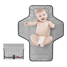 Load image into Gallery viewer, Portable Changing Pad for Baby|Travel baby changing pads for Moms, Dads|Waterproof Portable Changing Mat with Built-in Pillow|Excellent Baby Shower/Registry Gifts