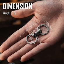 Load image into Gallery viewer, KeyUnity KA15 Double-end Swivel Keychain Key Ring Connector, Titanium Rotatable Key Organizer Linker for Carabiner, Wind Chime, Plant, DIY Accessory