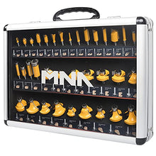Load image into Gallery viewer, MNA Router Bits 35 Pcs Set, 35 Pieces 1/4 Inch Shank Router Bit Kit. American Router Bit Set Complete Set.