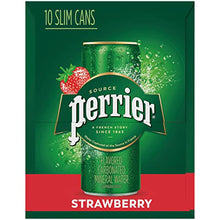 Load image into Gallery viewer, Perrier Strawberry Flavored Carbonated Mineral Water, 8.45 fl oz. Slim Cans (10 Pack)