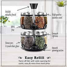 Load image into Gallery viewer, Spice Rack Organizer for Cabinet - Seasoning, Herb and Spice Organizer with 12 Jars and Labels - Spinning Spice Rack - Compact Seasoning Organizer to Fit Cabinets or Countertops (Spices not Included)