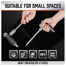 Load image into Gallery viewer, HORUSDY 18-Piece T-Handle allen wrench set, Inch/Metric Long Arm Ball End Hex Key Wrench Set, MM(1.5mm-10mm) SAE(1/16"-3/8")