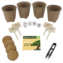 Load image into Gallery viewer, Bonsai Starter Kit - The Complete Growing Kit to Easily Grow 4 Bonsai Trees from Seed + Comprehensive Guide & Bamboo Plant Markers - Unusual Gardening Gifts Ideas for Women - Indoor Bonzai Tree Seeds