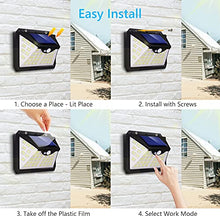 Load image into Gallery viewer, Solar Lights Outdoor, 188 LED Solar Motion Sensor Security Lights with 4 Lighting Modes and 270° Wide-Angle, IP65 Waterproof Wireless Solar Wall Light for Front Door, Garden, Garage, Pathway(2 Pack)