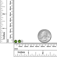 Load image into Gallery viewer, Gem Stone King 10K White Gold Green Chrome Diopside 4-prong Stud Earrings 1.00 Ct Round 5MM