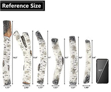 Load image into Gallery viewer, Uniflasy Gas Fireplace Logs, 6pcs Ceramic White Birch Wood Firepit Gas Logs for Firebowl, Vented, Gel, Ventless, Electric, Gas Inserts, Propane, Indoor or Outdoor Gas Fireplace Fire Pit, Logs Decor