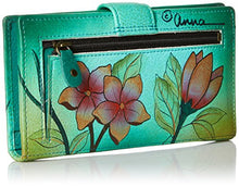 Load image into Gallery viewer, Anna by Anuschka womens 1833 Wallet Hand Painted Genuine Leather, Birds in Paradise Green, One Size US