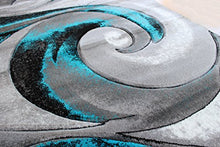Load image into Gallery viewer, Masada Rugs, Modern Woven Area Rug, Hand Carved (8 Feet X 10 Feet, Turquoise)