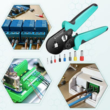 Load image into Gallery viewer, TICONN Ferrule Crimping Tool Kit with 1200PCS Ferrules Insulated Wire Terminals, Self-adjustable Ratchet Wire Crimper for AWG 23–7 Electrical Wire Connectors