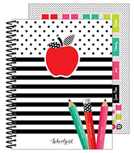 Load image into Gallery viewer, Schoolgirl Style Black, White and Stylish Teacher Planner—Undated Weekly/Monthly Lesson Plan Book and Record Organizer for Classroom or Homeschool (8 inches x 11 inches), multi (105029)