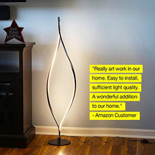 Load image into Gallery viewer, Brightech Twist - Modern LED Spiral Floor Lamp for Living Room Bright Lighting - Built in Dimmer for Bedroom Ambience Or TV Soft Light - Futuristic Indoor Pole Lamp for Offices - Black