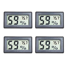 Load image into Gallery viewer, Veanic 4-Pack Mini Digital Electronic Temperature Humidity Meters Gauge Indoor Thermometer Hygrometer LCD Display Fahrenheit (℉) for Humidors, Greenhouse, Garden, Cellar, Fridge, Closet