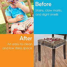Load image into Gallery viewer, Houseables Chair Seat Covers, Plastic Cover, Fits 16” – 18” Seats, 2 Pack, Clear, Adjustable, PVC, Waterproof Protector, Vinyl, Kids Chairs Slipcover, for Dining Room, Kitchen, Cushion, with Straps