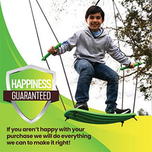 Load image into Gallery viewer, Swurfer Kick Stand Up Surfing Tree Swing Outdoor Swings for Kids Up to 150 Lbs - Hang from Up to 10 Feet High - Includes 24" SwingBoard, UV Resistant Rope, & Handles, Green