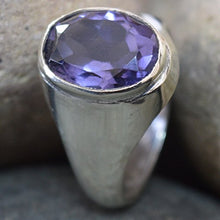 Load image into Gallery viewer, 55Carat Natural Amethyst Silver Ring for Men 4 Carat Birthstone Astrological Size 5,6,7,8,9,10,11,12,13