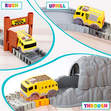 Load image into Gallery viewer, VEARMOAD Race Car Track Toy 225 Pieces, Flexible Train Track Set for 2 3 4 5 Years Old Boys Girls, Toys Playset with 2 LED Race Cars and 3 Mini Construction Vehicles, Construction Toy Gift for Kids