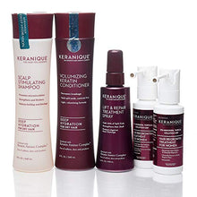 Load image into Gallery viewer, Keranique Deep Hydrating Hair Growth Kit – 60 Days | Keratin Amino Complex, Free of Sulfates, Dyes and Parabens | Deep Hydrating Shampoo & Conditioner, Dual Minoxidil, Lift and Repair Treatment Spray