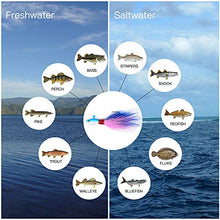 Load image into Gallery viewer, Dr.Fish Lot 3 Bucktail Jig Fluke Lure Saltwater Freshwater Baits Assorted Kit Bass Striper Bluefish Surf Fishing White, Chartreuse, Red 1/4 oz
