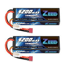 Load image into Gallery viewer, Zeee 7.4V Lipo Battery 2S 50C 5200mAh Lipos Hard Case with Dean-Style T Connector for RC Car Trucks 1/8 1/10 RC Vehicles(2 Packs)