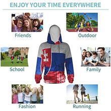 Load image into Gallery viewer, Slovakia Flag 4 Print Hoodies Kids 3D Print Sweatshirts Long Sleeve Pullover Hoodies with Pocket for Teen Boys and Girls Black