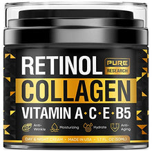 Load image into Gallery viewer, Collagen & Retinol Cream - Anti Aging Cream Face Moisturizer w/ Hyaluronic Acid - Anti Wrinkle Day & Night Retinol Face Cream - 1.7 oz