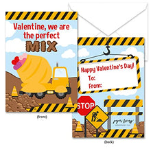 Load image into Gallery viewer, Paper Frenzy Construction Themed Valentine Cards WITH ENVELOPES - 25 Pack