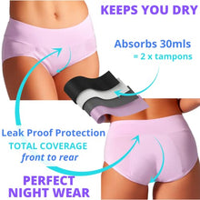 Load image into Gallery viewer, Bambody Absorbent Panty: Period Panties/Maternity & Postpartum Underwear (4X-LARGE, 3 PACK (PINK/BLUE/GREEN))