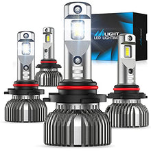 Load image into Gallery viewer, Nilight 9005/HB3 High Beam and 9006/HB4 Low Beam, 9005 9006 LED Headlight Bulbs 6500k 9005 9006 LED Bulb Cool White IP67