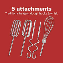 Load image into Gallery viewer, Hamilton Beach 6-Speed Electric Hand Mixer, Beaters and Whisk, with Snap-On Storage Case, Red