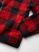 Load image into Gallery viewer, Amazon Essentials Girl's Polar Fleece Lined Sherpa Full-Zip Jacket, Red Buffalo Check, Small