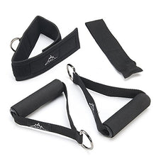 Load image into Gallery viewer, Black Mountain Products Resistance Band Set with Door Anchor, Ankle Strap, Exercise Chart, and Carrying Case