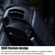 Load image into Gallery viewer, XITER Car Armrest Cover Saver, 1 Pc Center Console Leather Pad Fit for Ford Edge 2015-2021, Central Console Armrest Box Protector Interior Accessories (Black+Red)
