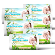 Load image into Gallery viewer, Naturally Natures Bamboo Disposable Diaper Liners (6PK) 600 Sheets Gentle and Soft, Chlorine and Dye-Free, Unscented, Biodegradable Inserts (Set of 6) 600 Liners