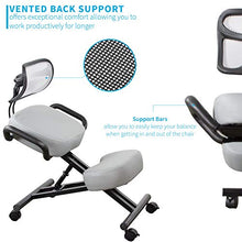 Load image into Gallery viewer, DRAGONN (by VIVO) Ergonomic Kneeling Chair with Back Support, Adjustable Stool for Home and Office with Angled Seat for Better Posture - Thick Comfortable Cushions, Gray (DN-CH-K02G)