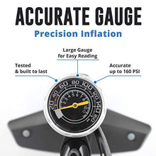 Load image into Gallery viewer, Vibrelli Bike Floor Pump with Gauge - High Pressure 160 PSI - Presta Valve Bike Pump Automatically Switches to Schrader - Bicycle Pump Comes with Glueless Puncture Kit