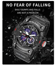 Load image into Gallery viewer, KXAITO Men's Analog Sports Watch Military Watch Outdoor LED Stopwatch Digital Electronic Large Dual Display Waterproof Tactical Army Wrist Watches for Men
