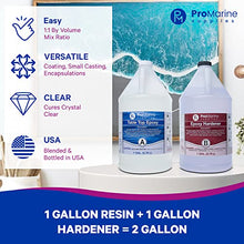 Load image into Gallery viewer, Clear Table Top Epoxy Resin That Self Levels, This is a 2 Gallon High Gloss (1 Gallon Resin + 1 Gallon Hardener) Kit That’s UV Resistant – It’s DIYER & Pro Preferred with Minimal Bubbles