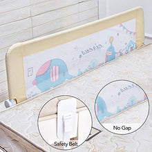 Load image into Gallery viewer, KOOLDOO 59 Inch Toddler Bed Rail Baby Bed Rail Guard Extra Long Safety Foldable Bedrail Animal Park Theme Including 1 Pc Safety Belt (Beige Color)