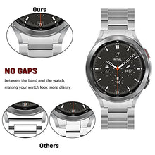 Load image into Gallery viewer, Kartice No Gap Bands Compatible with 2021 Samsung Galaxy Watch 4 Classic 46mm Bands No Gaps Solid Stainless Steel Metal Watch Bands for Galaxy Watch 4 Classic 46mm Men Women Band (Silver)