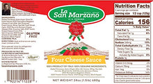 Load image into Gallery viewer, Four Cheese Pasta Sauce La San Marzano 100% Product of Italy 24 Ounce Jars - Gluten Free Ingredients With San Marzano Tomatoes Italian Cheese DOP Quality (Pack of 4)