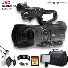 Load image into Gallery viewer, JVC GY-HM250 UHD 4K Streaming Camcorder W/ 64GB Memory Card, HDMI Cable, Case, LED Light, Cleaning Kit and More. Professional Bundle