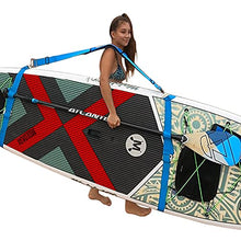 Load image into Gallery viewer, BSFX -Paddle Board Carrier-100% safe for -storage-kayak-Surfboards-Longboard-SUP Carrying Strap -with Stainless Steel Clips Adjustable Heavy-Duty over Shoulder Sling - Surfing Paddle Board Accessories