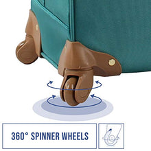 Load image into Gallery viewer, Steve Madden Designer Luggage - Checked Large 28 Inch Softside Suitcase - Expandable for Extra Packing Capacity - Lightweight Bag with Rolling Spinner Wheels (Harlo Teal Blue)