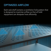 Load image into Gallery viewer, AC Infinity Vented Cantilever 1U Universal Rack Shelf, 10" Deep, for 19” equipment racks. Heavy-Duty 2.4mm Cold Rolled Steel, 60lbs Capacity